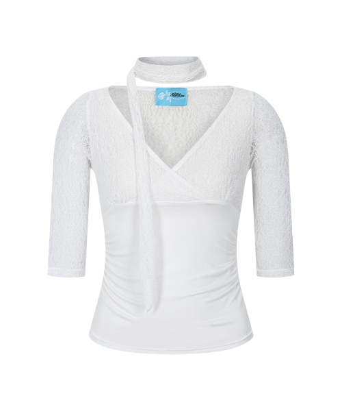 PLEASENOFOLLOW(プリーズノーフォロー)の「Heidi Shirring Long Sleeve Top (Ivory)(Tシャツ/カットソー・レディース・その他・FREE)」の2枚目の写真