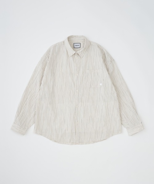 ADAM PATEK(アダムパテック)の「【ADAMPATEK/アダムパテック】 stitched calm pinchstripe shirt ピンストライプシャツ(シャツ/ブラウス・レディース・ホワイト/ブルー・1)」の1枚目の写真
