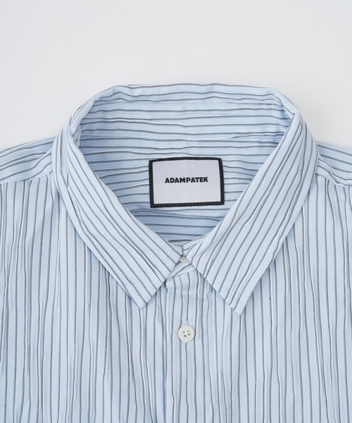 ADAM PATEK(アダムパテック)の「【ADAMPATEK/アダムパテック】 stitched calm pinchstripe shirt ピンストライプシャツ(シャツ/ブラウス・レディース・ホワイト/ブルー・1)」の9枚目の写真
