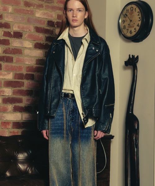 ADAM PATEK(アダムパテック)の「【ADAMPATEK/アダムパテック】 stitched calm pinchstripe shirt ピンストライプシャツ(シャツ/ブラウス・レディース・ホワイト/ブルー・1)」の4枚目の写真