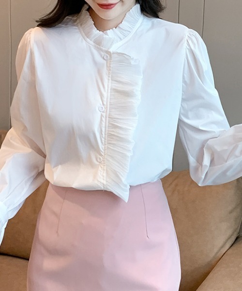 AMAJI(アマジ)の「切替 ロングスリーブ 白シャツ(シャツ/ブラウス・レディース・ホワイト・SMALL/MEDIUM/LARGE/X-LARGE)」の3枚目の写真