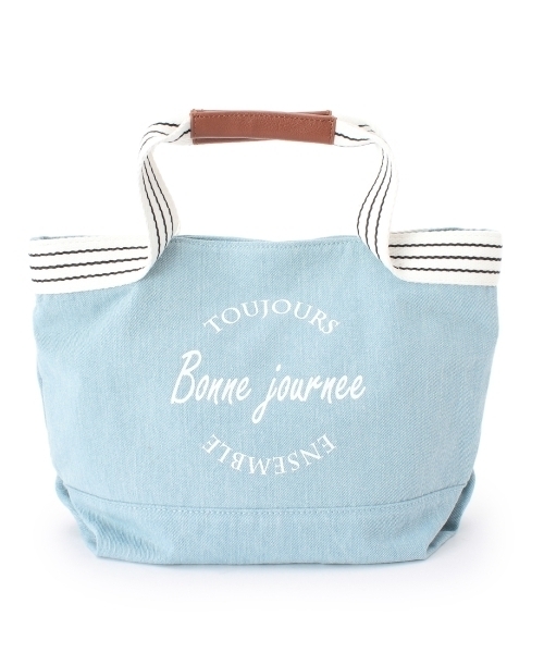 HusHusH(ハッシュアッシュ)の「ロゴランチトートバッグ(トートバッグ・レディース・ブルー/ブルー系1/ホワイト/グリーン・00)」の1枚目の写真