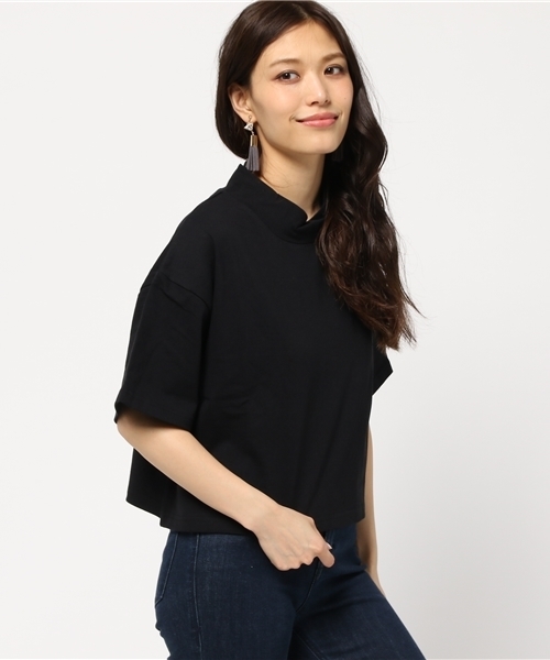 MOUSSY（マウジー）の「BACK LACE UP TEE J（Tシャツ/カットソー・レディース・ブラック/オフホワイト/ダークグリーン・FREE）」の7枚目の写真