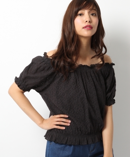 Heather(ヘザー)の「パンチングレースブラウス 727573(シャツ/ブラウス・レディース・ブラック/ホワイト/ピンク系その他・FREE)」の3枚目の写真