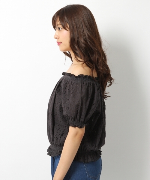Heather(ヘザー)の「パンチングレースブラウス 727573(シャツ/ブラウス・レディース・ブラック/ホワイト/ピンク系その他・FREE)」の5枚目の写真