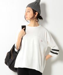 coen | 【新色追加】USAコットン袖ラインカットソー(Tシャツ/カットソー)