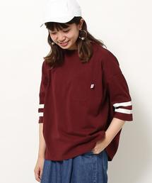 coen | 【大人気・新色追加】USAコットン袖ラインカットソー(Tシャツ/カットソー)