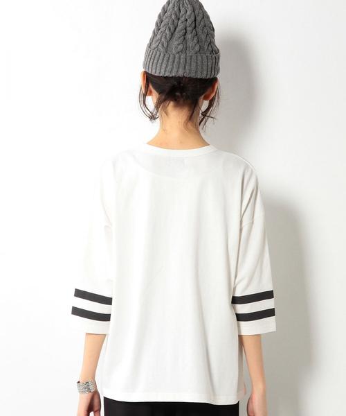 coen（コーエン）の「【大人気・新色追加】USAコットン袖ラインカットソー（Tシャツ/カットソー・レディース・ホワイト/ダークグリーン/ブラック/ワイン/ネイビー・MEDIUM/LARGE）」の20枚目の写真