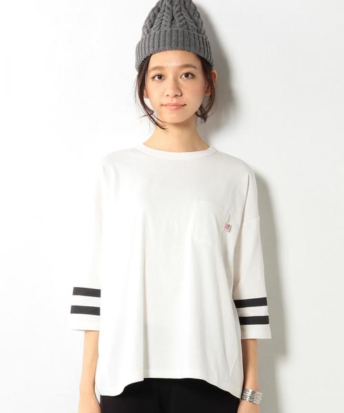 coen（コーエン）の「【大人気・新色追加】USAコットン袖ラインカットソー（Tシャツ/カットソー・レディース・ホワイト/ダークグリーン/ブラック/ワイン/ネイビー・MEDIUM/LARGE）」の21枚目の写真