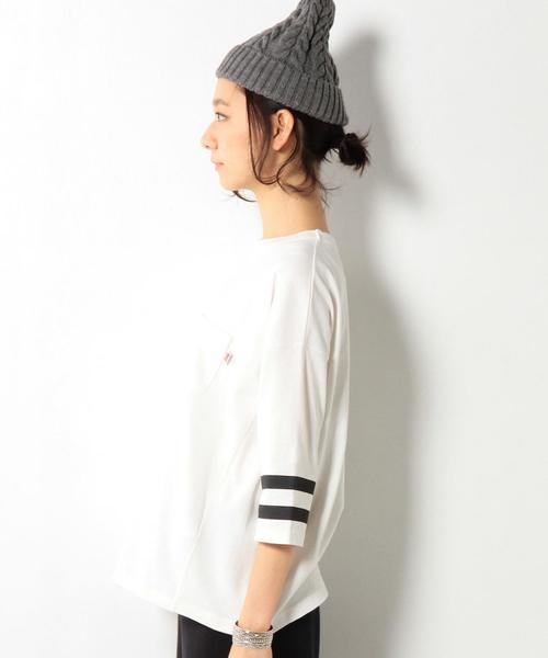 coen（コーエン）の「【大人気・新色追加】USAコットン袖ラインカットソー（Tシャツ/カットソー・レディース・ホワイト/ダークグリーン/ブラック/ワイン/ネイビー・MEDIUM/LARGE）」の22枚目の写真