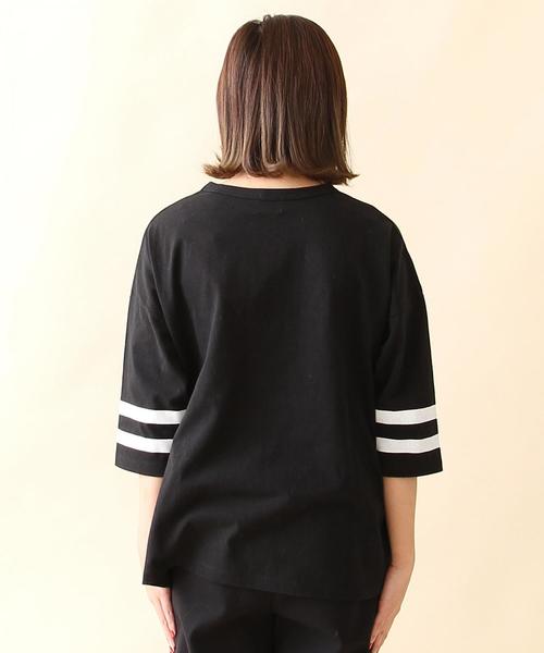 coen（コーエン）の「【大人気・新色追加】USAコットン袖ラインカットソー（Tシャツ/カットソー・レディース・ホワイト/ダークグリーン/ブラック/ワイン/ネイビー・MEDIUM/LARGE）」の12枚目の写真