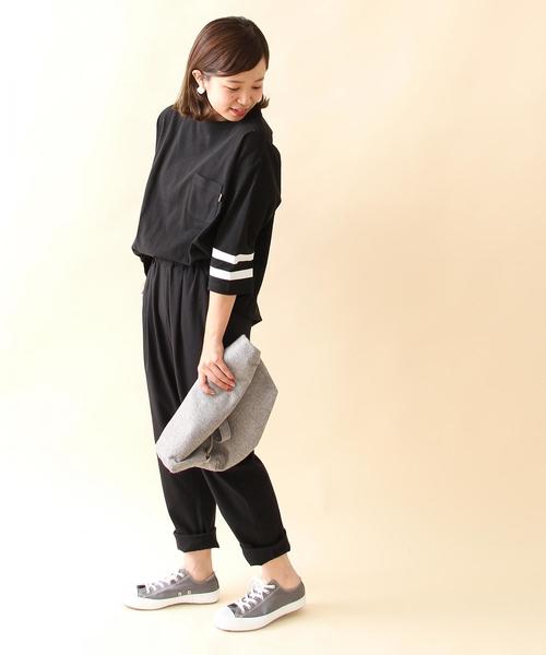 coen（コーエン）の「【大人気・新色追加】USAコットン袖ラインカットソー（Tシャツ/カットソー・レディース・ホワイト/ダークグリーン/ブラック/ワイン/ネイビー・MEDIUM/LARGE）」の7枚目の写真