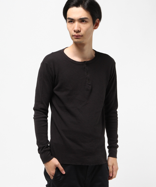 CAL．Berries（カルベリーズ）の「CAL.Berries: サーマル ヘンリーネック（Tシャツ/カットソー・メンズ・ブラック/オリーブ/ホワイト・SMALL/MEDIUM）」の5枚目の写真