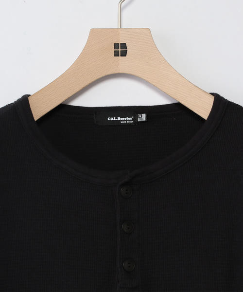 CAL．Berries（カルベリーズ）の「CAL.Berries: サーマル ヘンリーネック（Tシャツ/カットソー・メンズ・ブラック/オリーブ/ホワイト・SMALL/MEDIUM）」の14枚目の写真