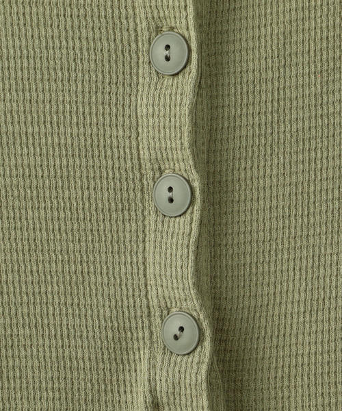 CAL．Berries（カルベリーズ）の「CAL.Berries: サーマル ヘンリーネック（Tシャツ/カットソー・メンズ・ブラック/オリーブ/ホワイト・SMALL/MEDIUM）」の10枚目の写真