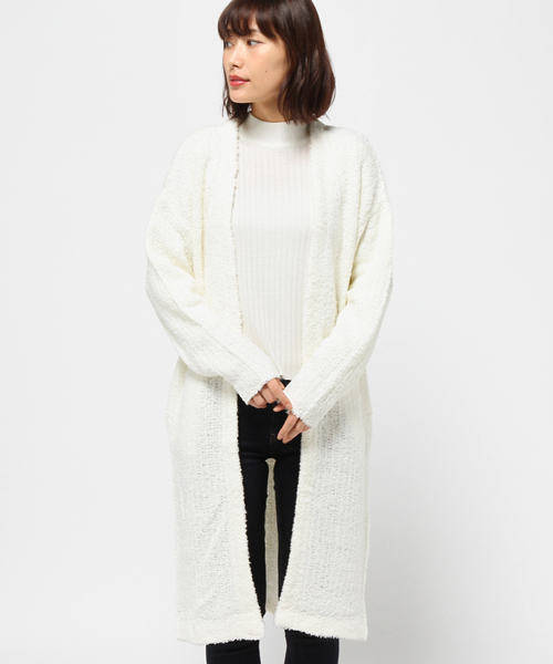 MOUSSY（マウジー）の「FLUFFY KNIT CD（カーディガン/ボレロ・レディース・オフホワイト/ブラック/ダークブラウン・FREE）」の13枚目の写真