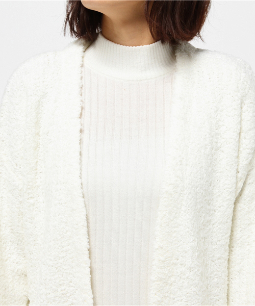 MOUSSY（マウジー）の「FLUFFY KNIT CD（カーディガン/ボレロ・レディース・オフホワイト/ブラック/ダークブラウン・FREE）」の7枚目の写真