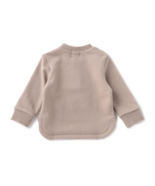 green label relaxing（グリーンレーベルリラクシング）の「【BABY】ウラケ クマパッチワークプルオーバー ロングスリーブ◆（スウェット・キッズ・ライトグレー/ベージュ・75cm/85cm）」の12枚目の写真