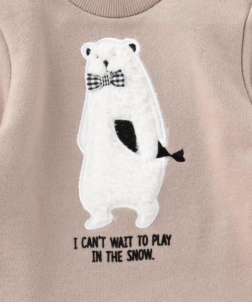 green label relaxing（グリーンレーベルリラクシング）の「【BABY】ウラケ クマパッチワークプルオーバー ロングスリーブ◆（スウェット・キッズ・ライトグレー/ベージュ・75cm/85cm）」の9枚目の写真