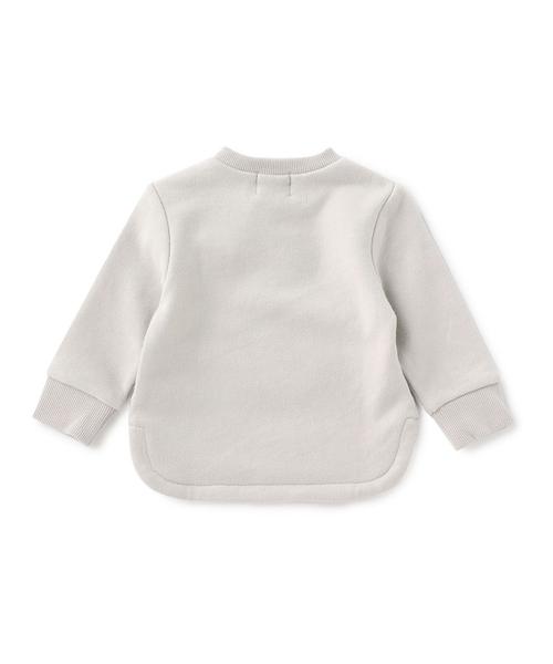 green label relaxing（グリーンレーベルリラクシング）の「【BABY】ウラケ クマパッチワークプルオーバー ロングスリーブ◆（スウェット・キッズ・ライトグレー/ベージュ・75cm/85cm）」の4枚目の写真