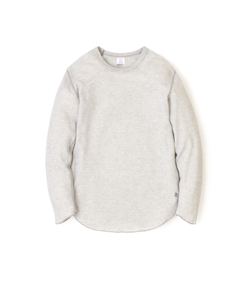 DAILY STANDARD by SANDINISTA(デイリースタンダードバイサンディニスタ)の「Thermal Inner L-S Tee - Made by J.E. Morgan / サーマルインナーロングスリーブ(Tシャツ/カットソー・メンズ・ヘザーグレー/ネイビー/ブラック/ホワイト・MEDIUM/SMALL/X-LARGE/LARGE)」の15枚目の写真