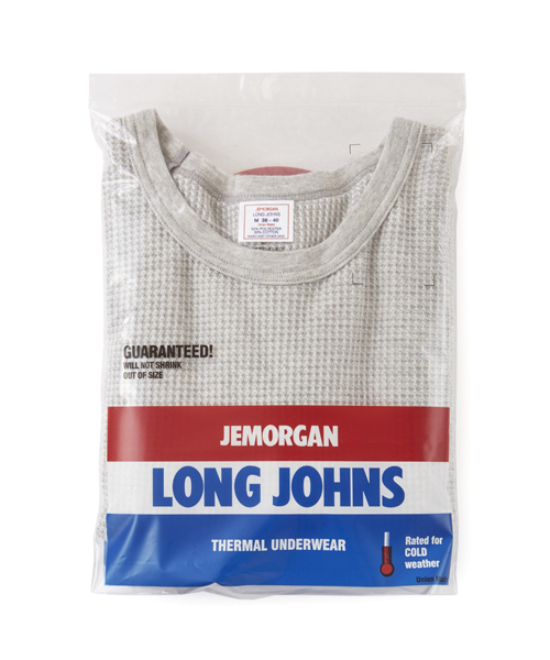DAILY STANDARD by SANDINISTA(デイリースタンダードバイサンディニスタ)の「Thermal Inner L-S Tee - Made by J.E. Morgan / サーマルインナーロングスリーブ(Tシャツ/カットソー・メンズ・ヘザーグレー/ネイビー/ブラック/ホワイト・MEDIUM/SMALL/X-LARGE/LARGE)」の9枚目の写真