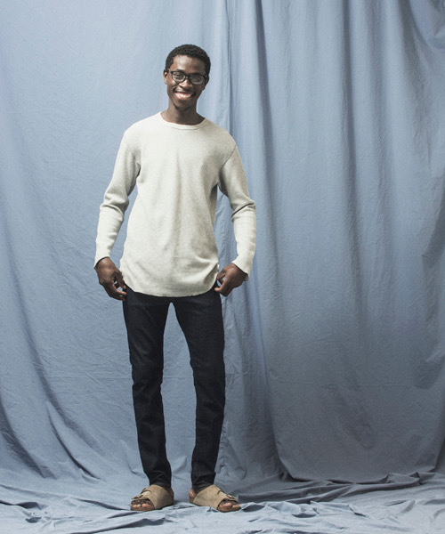 DAILY STANDARD by SANDINISTA(デイリースタンダードバイサンディニスタ)の「Thermal Inner L-S Tee - Made by J.E. Morgan / サーマルインナーロングスリーブ(Tシャツ/カットソー・メンズ・ヘザーグレー/ネイビー/ブラック/ホワイト・MEDIUM/SMALL/X-LARGE/LARGE)」の11枚目の写真