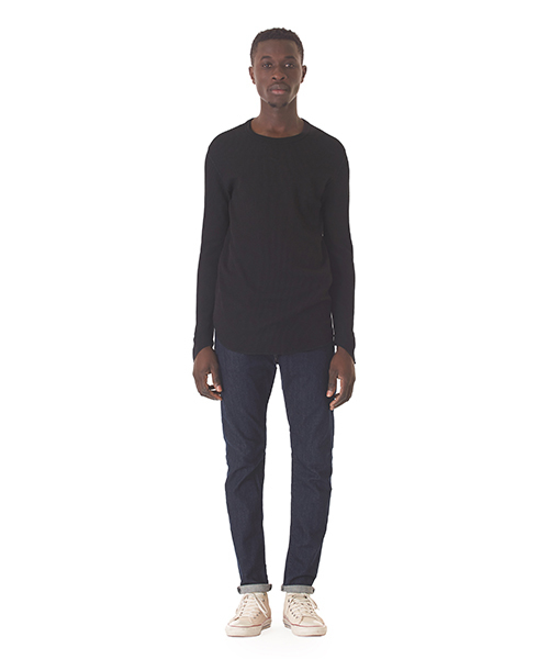 DAILY STANDARD by SANDINISTA(デイリースタンダードバイサンディニスタ)の「Thermal Inner L-S Tee - Made by J.E. Morgan / サーマルインナーロングスリーブ(Tシャツ/カットソー・メンズ・ヘザーグレー/ネイビー/ブラック/ホワイト・MEDIUM/SMALL/X-LARGE/LARGE)」の8枚目の写真
