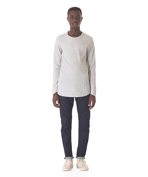 DAILY STANDARD by SANDINISTA(デイリースタンダードバイサンディニスタ)の「Thermal Inner L-S Tee - Made by J.E. Morgan / サーマルインナーロングスリーブ(Tシャツ/カットソー・メンズ・ヘザーグレー/ネイビー/ブラック/ホワイト・MEDIUM/SMALL/X-LARGE/LARGE)」の20枚目の写真