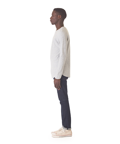 DAILY STANDARD by SANDINISTA(デイリースタンダードバイサンディニスタ)の「Thermal Inner L-S Tee - Made by J.E. Morgan / サーマルインナーロングスリーブ(Tシャツ/カットソー・メンズ・ヘザーグレー/ネイビー/ブラック/ホワイト・MEDIUM/SMALL/X-LARGE/LARGE)」の21枚目の写真