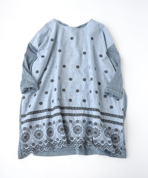 45r フォーティファイブアール の インディゴハケ目カットワーク 天竺ワンピース ワンピース Wear