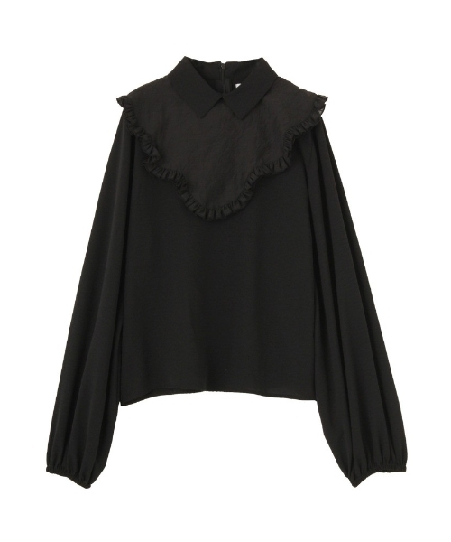 merry jenny（メリージェニー）の「いそざいフリルシャツ（シャツ/ブラウス・レディース・オフホワイト/ブラック/ライトブルー/ライトグレー・FREE）」の3枚目の写真