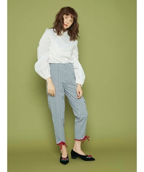 merry jenny（メリージェニー）の「いそざいフリルシャツ（シャツ/ブラウス・レディース・オフホワイト/ブラック/ライトブルー/ライトグレー・FREE）」の5枚目の写真