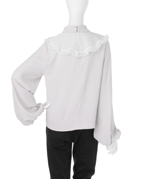 merry jenny（メリージェニー）の「いそざいフリルシャツ（シャツ/ブラウス・レディース・オフホワイト/ブラック/ライトブルー/ライトグレー・FREE）」の9枚目の写真