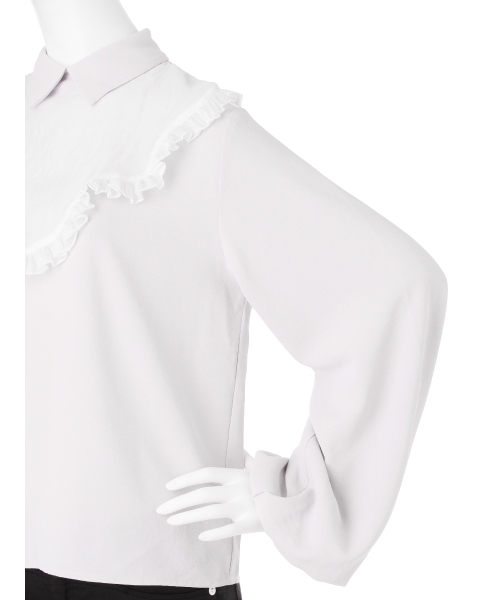 merry jenny（メリージェニー）の「いそざいフリルシャツ（シャツ/ブラウス・レディース・オフホワイト/ブラック/ライトブルー/ライトグレー・FREE）」の11枚目の写真