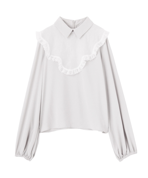 merry jenny（メリージェニー）の「いそざいフリルシャツ（シャツ/ブラウス・レディース・オフホワイト/ブラック/ライトブルー/ライトグレー・FREE）」の14枚目の写真