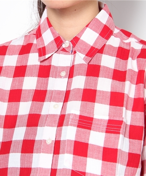 TOMMY HILFIGER（トミーヒルフィガー）の「GRACIE GINGHAM BOYFRIEND　SHIRT（シャツ/ブラウス・レディース・ブルー/レッド・SMALL/MEDIUM/LARGE）」の9枚目の写真