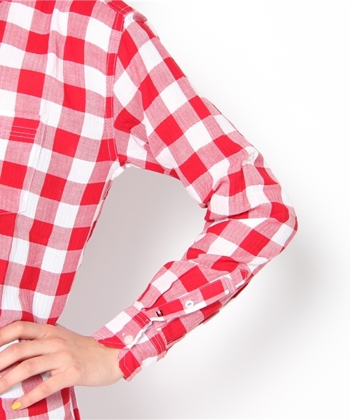 TOMMY HILFIGER（トミーヒルフィガー）の「GRACIE GINGHAM BOYFRIEND　SHIRT（シャツ/ブラウス・レディース・ブルー/レッド・SMALL/MEDIUM/LARGE）」の6枚目の写真