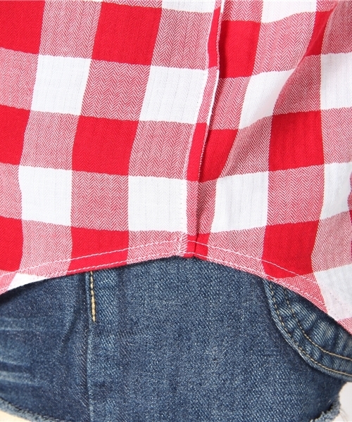 TOMMY HILFIGER（トミーヒルフィガー）の「GRACIE GINGHAM BOYFRIEND　SHIRT（シャツ/ブラウス・レディース・ブルー/レッド・SMALL/MEDIUM/LARGE）」の3枚目の写真