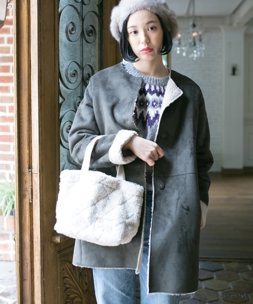 liflattie ships（リフラティ シップス）の「liflattie ships: フェイク ムートン リバーシブル コート オリーブ ◇（ムートンコート・レディース・オリーブ・SMALL/MEDIUM）」の16枚目の写真