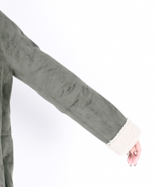 liflattie ships（リフラティ シップス）の「liflattie ships: フェイク ムートン リバーシブル コート オリーブ ◇（ムートンコート・レディース・オリーブ・SMALL/MEDIUM）」の12枚目の写真