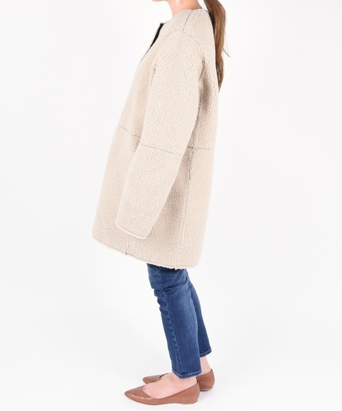 liflattie ships（リフラティ シップス）の「liflattie ships: フェイク ムートン リバーシブル コート オリーブ ◇（ムートンコート・レディース・オリーブ・SMALL/MEDIUM）」の9枚目の写真