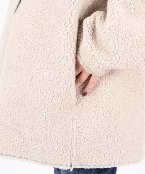 liflattie ships（リフラティ シップス）の「liflattie ships: フェイク ムートン リバーシブル コート オリーブ ◇（ムートンコート・レディース・オリーブ・SMALL/MEDIUM）」の13枚目の写真