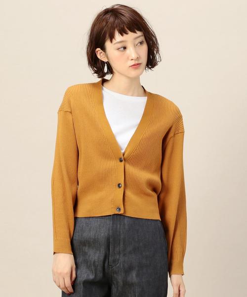 BEAUTY&YOUTH UNITED ARROWS（ビューティーアンドユースユナイテッドアローズ）の「BY リブショートワイドカーディガン ◆（カーディガン/ボレロ・レディース・ライトグレー/マスタード/パープル/ブラック・FREE）」の6枚目の写真