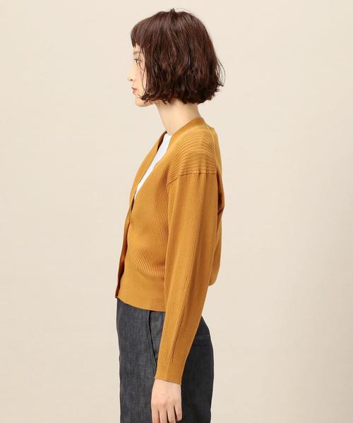 BEAUTY&YOUTH UNITED ARROWS（ビューティーアンドユースユナイテッドアローズ）の「BY リブショートワイドカーディガン ◆（カーディガン/ボレロ・レディース・ライトグレー/マスタード/パープル/ブラック・FREE）」の7枚目の写真