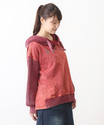 CUBE SUGAR | 裏毛×ニット ビンテージ加工 プルオーバーパーカー(パーカー)