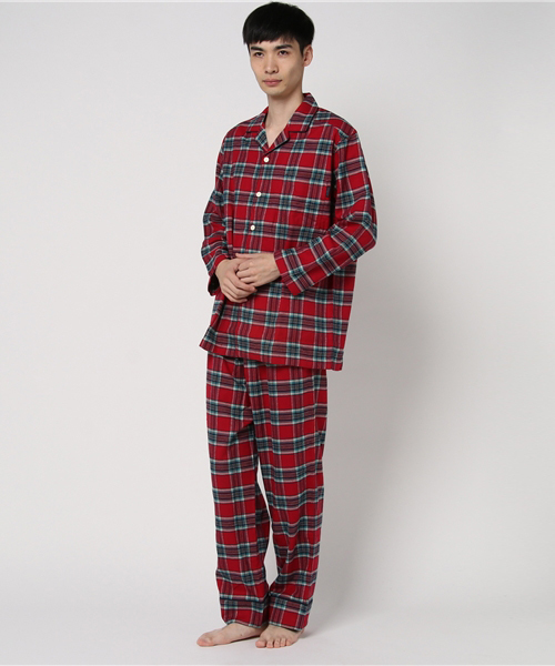 Kid Blue キッドブルー の 綿100 キッドブルー ノーブルチェック メンズ長袖パジャマ Mnjk534 Kidblue ルームウェア パジャマ Wear