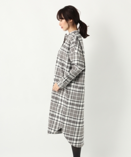 A part by（アパートバイ）の「Cマドラスチェックシャツワンピース 778598（ワンピース・レディース・グレー系その他/ブラウン系その他/ベージュ系その他・FREE）」の6枚目の写真