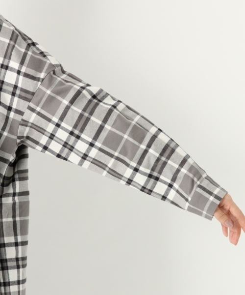 A part by（アパートバイ）の「Cマドラスチェックシャツワンピース 778598（ワンピース・レディース・グレー系その他/ブラウン系その他/ベージュ系その他・FREE）」の9枚目の写真