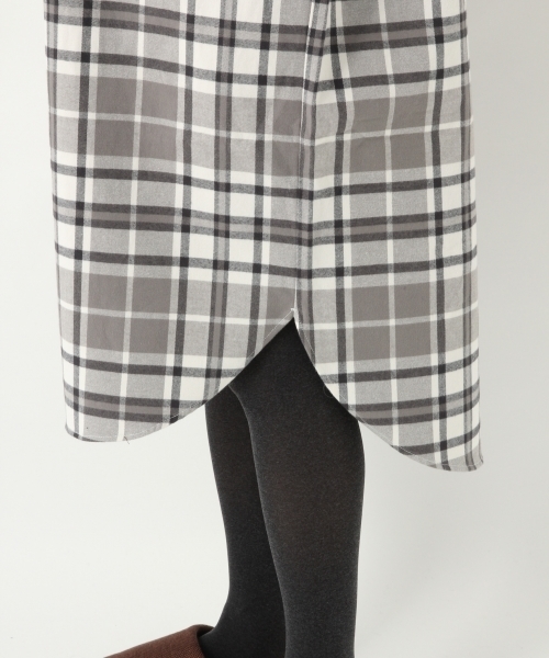 A part by（アパートバイ）の「Cマドラスチェックシャツワンピース 778598（ワンピース・レディース・グレー系その他/ブラウン系その他/ベージュ系その他・FREE）」の12枚目の写真